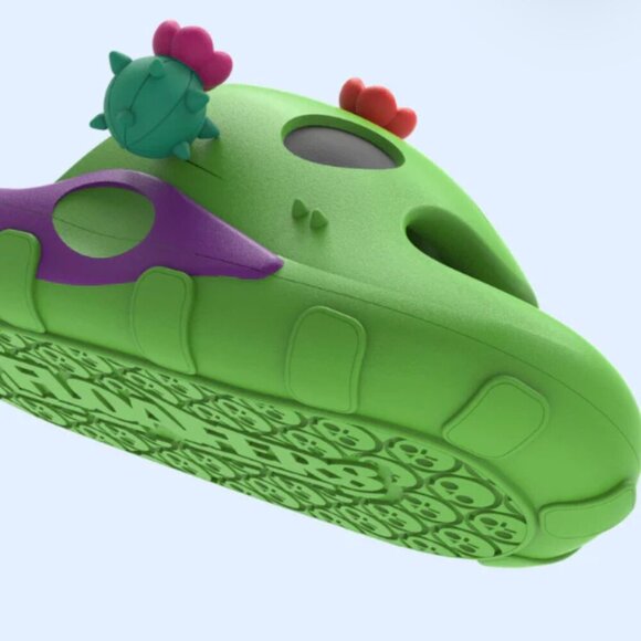 Floafers Slides of Spike from Brawl Stars, Green Character Shoes 9 W / 7 M - Picture 3 of 12